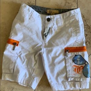 Boys size 6 galliano Italian made white shorts